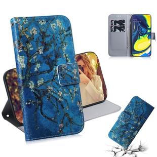 Painting Pattern Coloured Drawing Horizontal Flip Leather Case with Holder & Card Slots & Wallet for Galaxy A80 / A90(Apricot Flower)