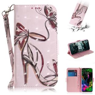 3D Painting Pattern Coloured Drawing Horizontal Flip Leather Case with Holder & Card Slots & Wallet For LG G8 ThinQ(Butterfly High Heels)