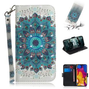 3D Painting Pattern Coloured Drawing Horizontal Flip Leather Case with Holder & Card Slots & Wallet For LG V40 ThinQ(Paecock)