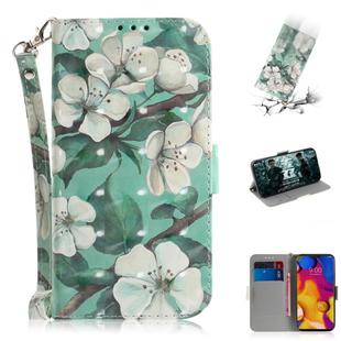 3D Painting Pattern Coloured Drawing Horizontal Flip Leather Case with Holder & Card Slots & Wallet For LG V40 ThinQ(Watercolor Flower)