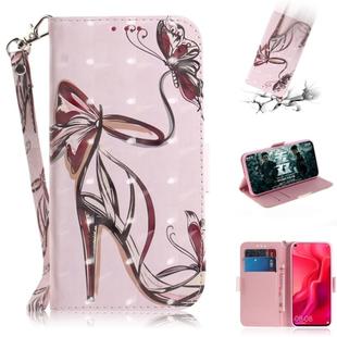 3D Painting Pattern Coloured Drawing Horizontal Flip Leather Case with Holder & Card Slots & Wallet For Huawei nova 4(Butterfly High Heels)