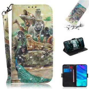 3D Painting Pattern Coloured Drawing Horizontal Flip Leather Case with Holder & Card Slots & Wallet For Huawei P Smart (2019) / Honor 10 Lite(Zoo)