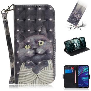 3D Painting Pattern Coloured Drawing Horizontal Flip Leather Case with Holder & Card Slots & Wallet For Huawei Y7 Prime (2019) with Fingerprint / Y7 Pro (2019) / Enjoy 9(Hug Cat)