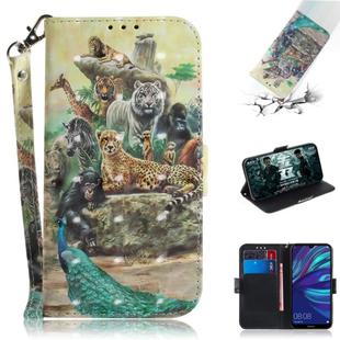 3D Painting Pattern Coloured Drawing Horizontal Flip Leather Case with Holder & Card Slots & Wallet For Huawei Y7 Prime (2019) with Fingerprint / Y7 Pro (2019) / Enjoy 9(Zoo)