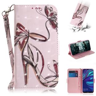 3D Painting Pattern Coloured Drawing Horizontal Flip Leather Case with Holder & Card Slots & Wallet For Huawei Y7 Prime (2019) with Fingerprint / Y7 Pro (2019) / Enjoy 9(Butterfly High Heels)