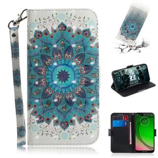 3D Painting Pattern Coloured Drawing Horizontal Flip Leather Case with Holder & Card Slots & Wallet For Motorola Moto G7 Play(Paecock)