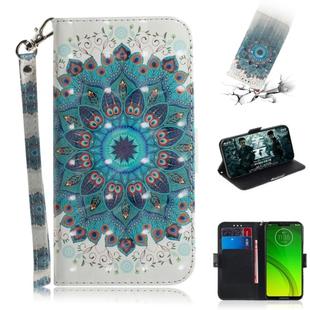 3D Painting Pattern Coloured Drawing Horizontal Flip Leather Case with Holder & Card Slots & Wallet For Motorola Moto G7 Power(Paecock)