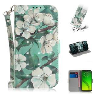 3D Painting Pattern Coloured Drawing Horizontal Flip Leather Case with Holder & Card Slots & Wallet For Motorola Moto G7 Power(Watercolor Flower)