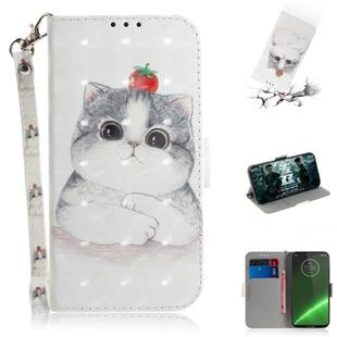 3D Painting Pattern Coloured Drawing Horizontal Flip Leather Case with Holder & Card Slots & Wallet For Motorola Moto G7 / Moto G7 Plus(Cute Cat)