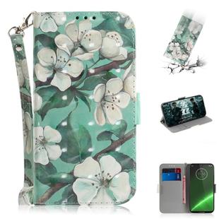 3D Painting Pattern Coloured Drawing Horizontal Flip Leather Case with Holder & Card Slots & Wallet For Motorola Moto G7 / Moto G7 Plus(Watercolor Flower)