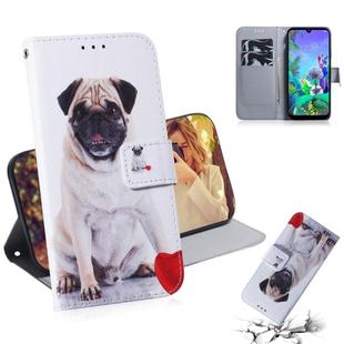 Painting Pattern Coloured Drawing Horizontal Flip Leather Case with Holder & Card Slots & Wallet for LG Q60(Pug)