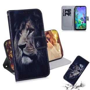 Painting Pattern Coloured Drawing Horizontal Flip Leather Case with Holder & Card Slots & Wallet for LG Q60(Lion)