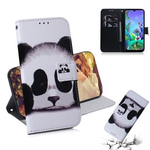 Painting Pattern Coloured Drawing Horizontal Flip Leather Case with Holder & Card Slots & Wallet for LG Q60(Panda)