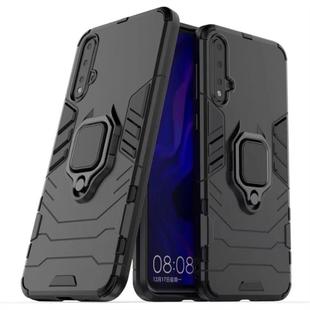 PC + TPU Shockproof Protective Case with Magnetic Ring Holder for Huawei Nova 5 Pro(Black)