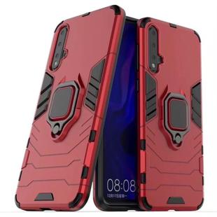 PC + TPU Shockproof Protective Case with Magnetic Ring Holder for Huawei Nova 5 Pro(Red)