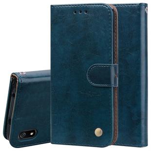 Business Style Oil Wax Texture Horizontal Flip Leather Case for Xiaomi Redmi 7A, with Holder & Card Slots & Wallet(Blue)