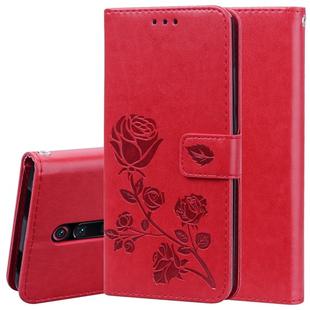 Rose Embossed Horizontal Flip PU Leather Case with Holder & Card Slots & Wallet for Xiaomi Redmi K20 / K20 Pro(Red)