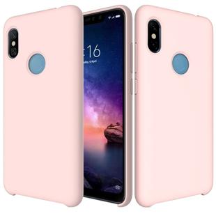 Solid Color Liquid Silicone Dropproof Protective Case for Xiaomi Redmi Note 6 Pro(Pink)