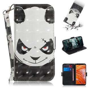 3D Painting Pattern Coloured Drawing Horizontal Flip Leather Case with Holder & Card Slots & Wallet For Nokia 3.1 Plus(Angry Bear)