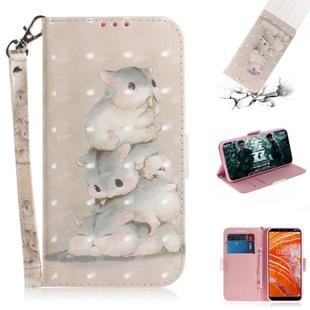 3D Painting Pattern Coloured Drawing Horizontal Flip Leather Case with Holder & Card Slots & Wallet For Nokia 3.1 Plus(Three Squirrels)