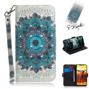 3D Painting Pattern Coloured Drawing Horizontal Flip Leather Case with Holder & Card Slots & Wallet For Nokia 8.1 / X7(Paecock)