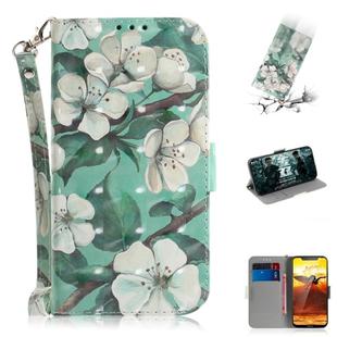 3D Painting Pattern Coloured Drawing Horizontal Flip Leather Case with Holder & Card Slots & Wallet For Nokia 8.1 / X7(Watercolor Flower)