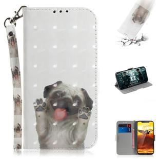 3D Painting Pattern Coloured Drawing Horizontal Flip Leather Case with Holder & Card Slots & Wallet For Nokia 8.1 / X7(Pug)