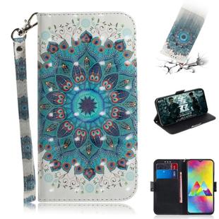 3D Painting Pattern Coloured Drawing Horizontal Flip Leather Case with Holder & Card Slots & Wallet For Galaxy M20(Paecock)