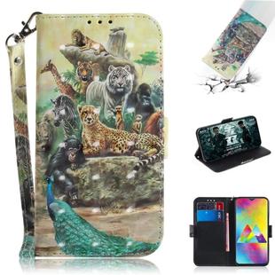 3D Painting Pattern Coloured Drawing Horizontal Flip Leather Case with Holder & Card Slots & Wallet For Galaxy M20(Zoo)