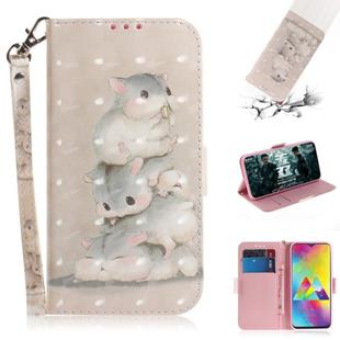 3D Painting Pattern Coloured Drawing Horizontal Flip Leather Case with Holder & Card Slots & Wallet For Galaxy M20(Three Squirrels)
