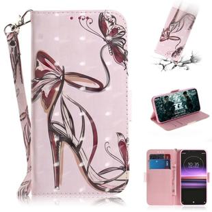 3D Painting Pattern Coloured Drawing Horizontal Flip Leather Case with Holder & Card Slots & Wallet For Sony Xperia 1 / Xperia XZ4(Butterfly High Heels)