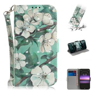 3D Painting Pattern Coloured Drawing Horizontal Flip Leather Case with Holder & Card Slots & Wallet For Sony Xperia 1 / Xperia XZ4(Watercolor Flower)