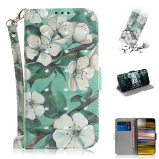 3D Painting Pattern Coloured Drawing Horizontal Flip Leather Case with Holder & Card Slots & Wallet For Sony Xperia 10 Plus(Watercolor Flower)