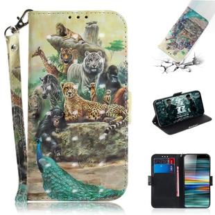 3D Painting Pattern Coloured Drawing Horizontal Flip Leather Case with Holder & Card Slots & Wallet For Sony Xperia 10(Zoo)