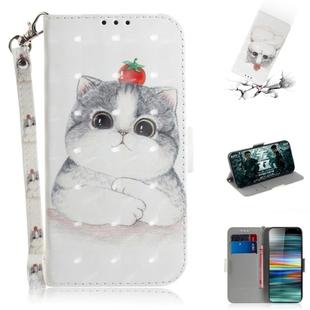 3D Painting Pattern Coloured Drawing Horizontal Flip Leather Case with Holder & Card Slots & Wallet For Sony Xperia 10(Cute Cat)