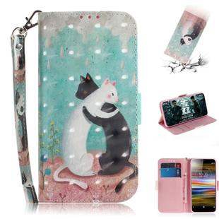 3D Painting Pattern Coloured Drawing Horizontal Flip Leather Case with Holder & Card Slots & Wallet For Sony Xperia L3(Black White Cat)