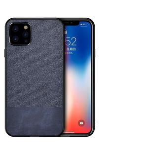 Shockproof Splicing PU + Cloth Protective Case for iPhone 11(Blue)
