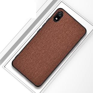 Shockproof Cloth Texture PC+ TPU Protective Case for Xiaomi Redmi 7A(Brown)