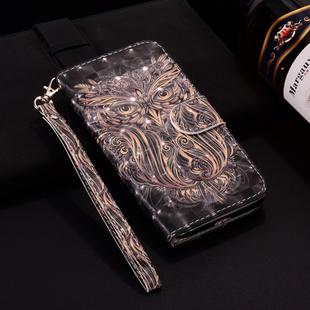 Laser 3D Pattern Colored Drawing Horizontal Flip Leather Case with Holder & Card Slots & Photo Frame for Galaxy S10(Owl)
