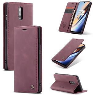 CaseMe-013 Multifunctional Horizontal Flip Leather Case with Card Slot & Holder for Galaxy S10 5G(Wine Red)