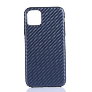 Carbon Fibre TPU Protective Case for iPhone 11 Pro Max(Blue)