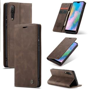 CaseMe-013 Detachable Multifunctional Horizontal Flip Leather Case with Card Slot & Holder for Huawei P20 Pro(Coffee)