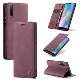 CaseMe-013 Detachable Multifunctional Horizontal Flip Leather Case with Card Slot & Holder for Huawei P20 Pro(Red Wine)