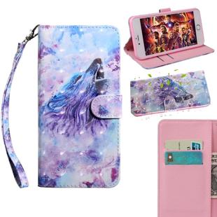 3D Painting Pattern Coloured Drawing Horizontal Flip TPU + PU Leather Case with Holder & Card Slots & Wallet For LG K40(Roaring Wolf)