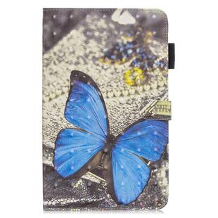 3D Horizontal Flip Leather Case with Holder & Card Slots For Galaxy Tab A 10.5(Blue Butterfly)