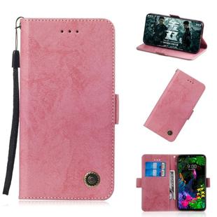 Multifunctional Horizontal Flip Retro Leather Case with Card Slot & Holder for LG G8 ThinQ(Pink)