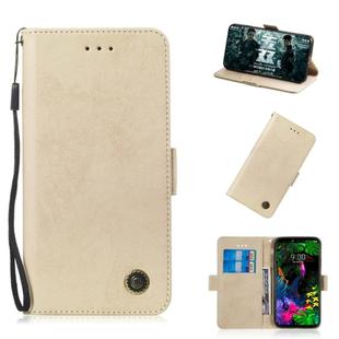 Multifunctional Horizontal Flip Retro Leather Case with Card Slot & Holder for LG G8 ThinQ(Gold)