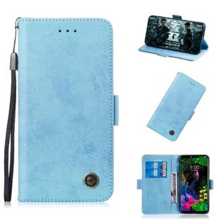 Multifunctional Horizontal Flip Retro Leather Case with Card Slot & Holder for LG V40 ThinQ(Sky Blue)