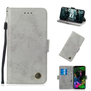 Multifunctional Horizontal Flip Retro Leather Case with Card Slot & Holder for LG V40 ThinQ(Grey)