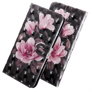 3D Coloured Drawing Pattern Horizontal Flip Leather Case with Holder & Card Slots & Wallet & Lanyard for Xiaomi Redmi 7S / Redmi Note 7 Pro(Black-ground Pink Flower)